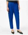 Brooks Brothers Cropped Fine Twill Crepe Pants In Medium Navy