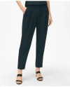 Brooks Brothers Cropped Fine Twill Crepe Pants In Navy