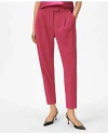 Brooks Brothers Cropped Fine Twill Crepe Pants In Pink