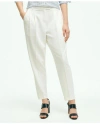 Brooks Brothers Cropped Fine Twill Crepe Pants | White | Size 14