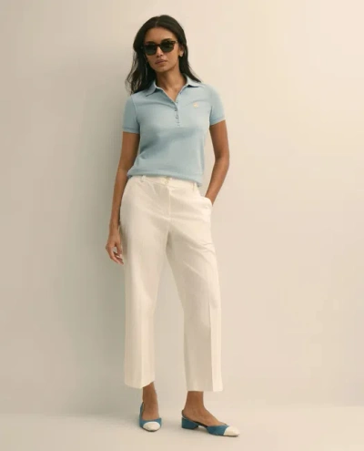 Brooks Brothers Cropped Wide-leg Advantage Chino Pants In Blue