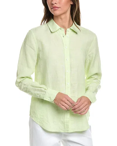 Brooks Brothers Cross Dye Linen Blouse In Green