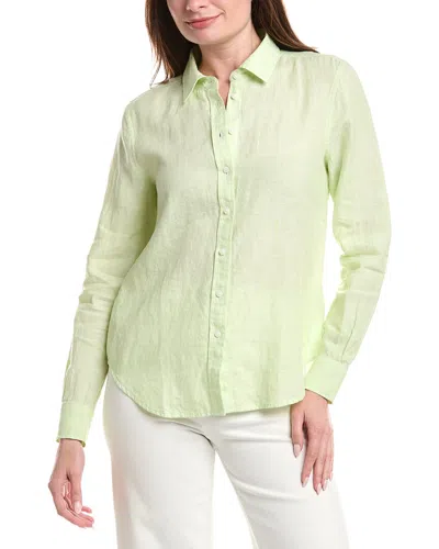 Brooks Brothers Cross Dye Linen Classic Shirt In Green