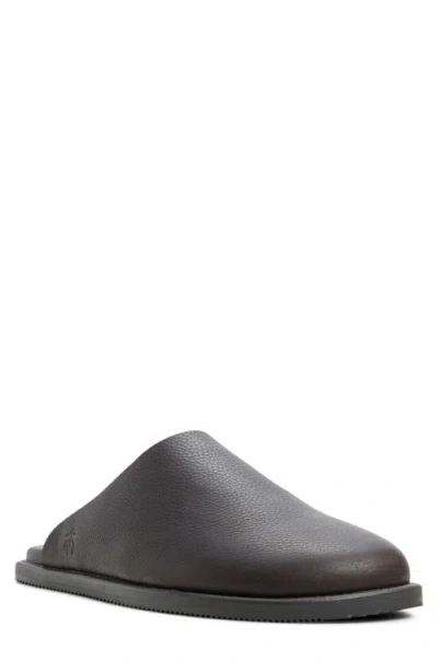 Brooks Brothers Darien Leather Mule In Gray