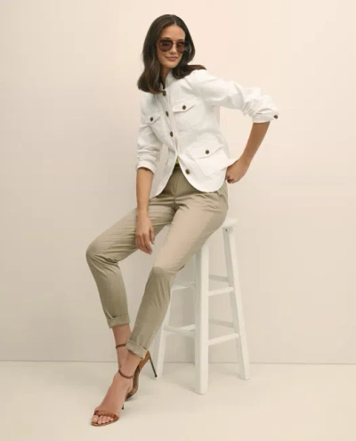 Brooks Brothers Denim Safari Jacket In White