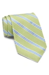 Brooks Brothers Diagonal Stripe Silk Blend Tie In Mint
