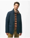 Brooks Brothers Diamond-quilted Blazer In Cotton Blend In Navy