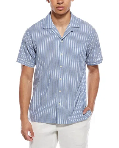 Brooks Brothers Dobby Camp Collar Shirt In Blue