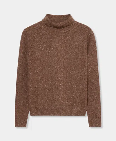 Brooks Brothers Donegal Wool Blend Turtleneck In Brown