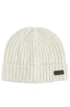 Brooks Brothers Donegal Wool Shaker Rib Beanie In White