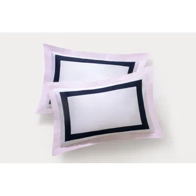 Brooks Brothers Double Border 2 Piece 100% Cotton Guest Room Sham Case Pack In Pink