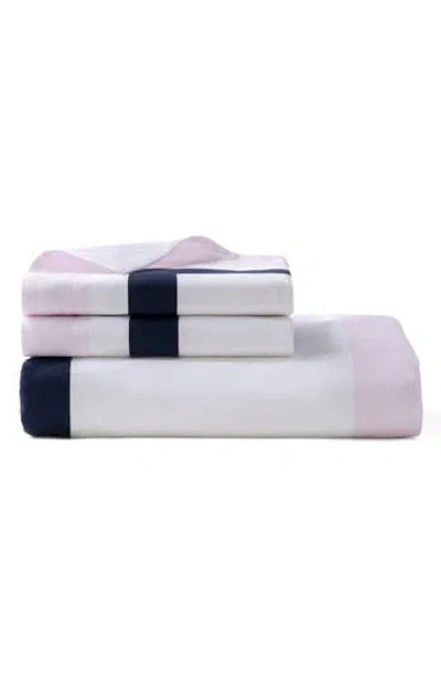 Brooks Brothers Double Border Turkish Cotton Sateen Duvet Cover & Sham Set In Pink