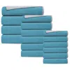 Brooks Brothers Double Face 16-piece Turkish Cotton Towels Set In White Seaglass