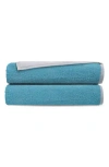 Brooks Brothers Double Face 2-piece Turkish Cotton Bath Towels In White Seaglass