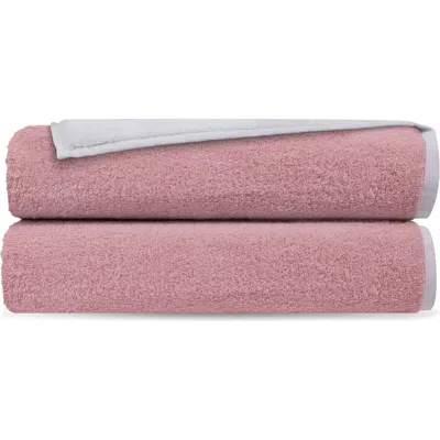Brooks Brothers Double Face 2-piece Turkish Cotton Bath Towels In Pink
