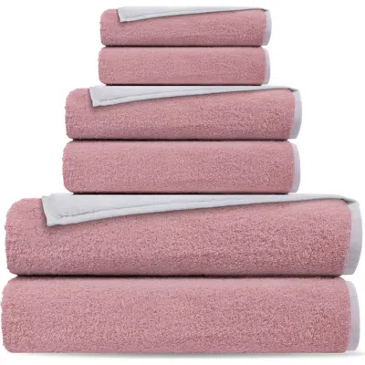 Brooks Brothers Double Face 6-piece Turkish Cotton Towel Set In Pink