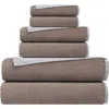 Brooks Brothers Double Face 6-piece Turkish Cotton Towels Set In White Beige