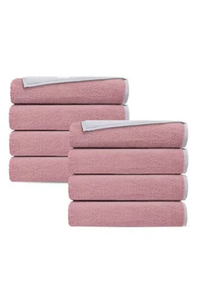 Brooks Brothers Double Face 8-piece Turkish Cotton Hand Towels In Pink