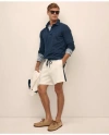 Brooks Brothers Double Faced Cotton Blend Pique Shorts In White