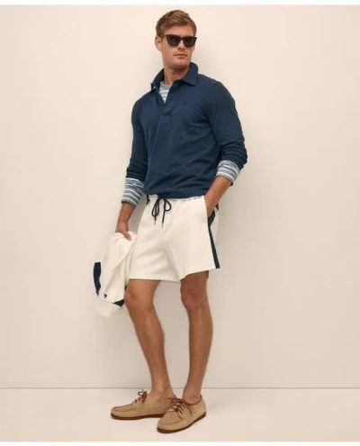 Brooks Brothers Double Faced Cotton Blend Pique Shorts In White