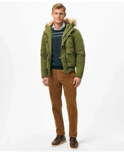 Brooks Brothers Down Bomber Jacket In Olive