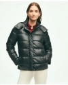 Brooks Brothers Down Hooded Puffer Coat In Black