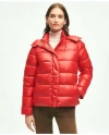 Brooks Brothers Down Hooded Puffer Coat In Red