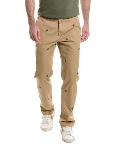 Brooks Brothers Duck Embroidered Chino In Brown