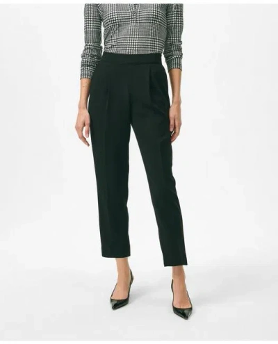 Brooks Brothers Easy Fit, Elastic Back Fine Twill Stretch Crepe Pants In Black