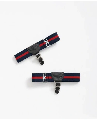 Brooks Brothers Elastic Sock Garters In Navy,red