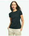 Brooks Brothers Elevated Cotton Modal Pique T-shirt In Black