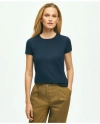 Brooks Brothers Elevated Cotton Modal Pique T-shirt In Navy