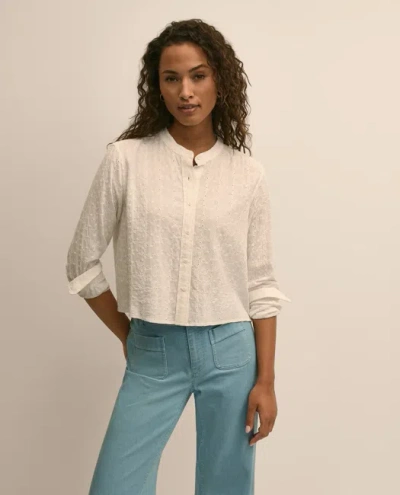 Brooks Brothers Embroidered Cropped Shirt In Brown