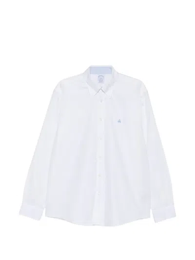 Brooks Brothers Embroidered-logo Button-down Shirt In White