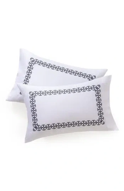 Brooks Brothers Engaged Embroidered Turkish Cotton Sham Set In Navy
