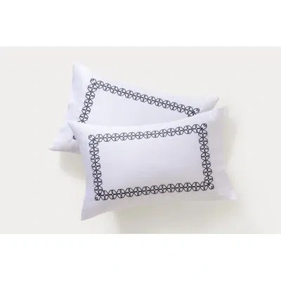 Brooks Brothers Engaged Embroidery 2 Piece 100% Cotton Guest Room Sham Case Pack In Navy