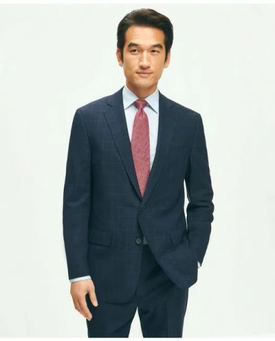 Brooks Brothers Explorer Collection Classic Fit Wool Checked Suit Jacket In Navy