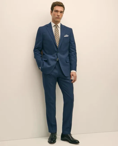 Brooks Brothers Explorer Collection Classic Fit Wool Pinstripe Suit Pants In Blue