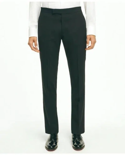 Brooks Brothers Explorer Collection Classic Fit Wool Tuxedo Pants | Black | Size 32 32