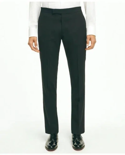 Brooks Brothers Explorer Collection Classic Fit Wool Tuxedo Pants In Black