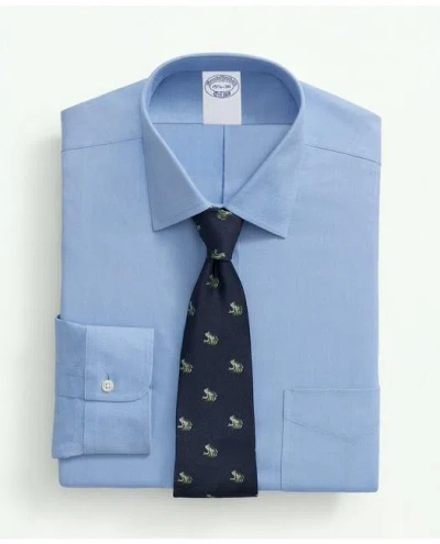 Brooks Brothers Explorer Collection Non-iron Twill Ainsley Collar, Dress Shirt In Dark Blue