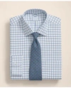 Brooks Brothers Explorer Collection Non-iron Twill Ainsley Collar, Windowpane Dress Shirt In Blue