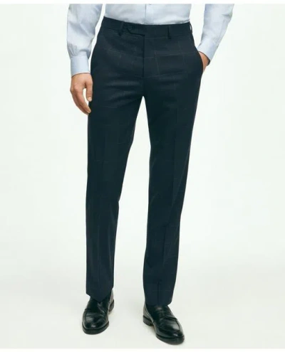 Brooks Brothers Explorer Collection Regent Fit Merino Wool Windowpane Suit Pants In Navy