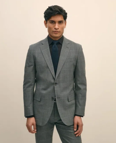 Brooks Brothers Explorer Collection Slim Fit Wool Check Suit Jacket In Gray