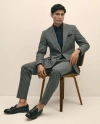 Brooks Brothers Explorer Collection Slim Fit Wool Check Suit Pants In Gray