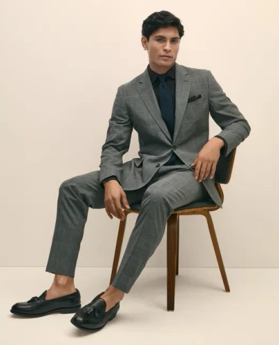 Brooks Brothers Explorer Collection Slim Fit Wool Check Suit Pants In Gray