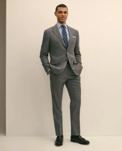 Brooks Brothers Explorer Collection Slim Fit Wool Overcheck Suit Pants In Gray