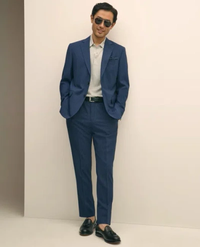 Brooks Brothers Explorer Collection Slim Fit Wool Pinstripe Suit Pants In Blue