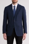 Brooks Brothers Explorer Collection Windowpane Check Water Repellent Wool Sport Coat In Navy Check