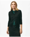 Brooks Brothers Twinset Cardigan In Merino Wool Sweater In Black